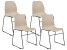 Inny kolor wybarwienia: Zestaw 4 krzeseł do jadalni plastikowy beżowy