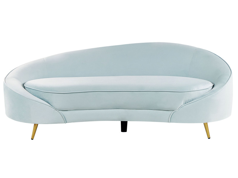 Sofa welurowa w stylu glamour niebieska błękitna, 716928