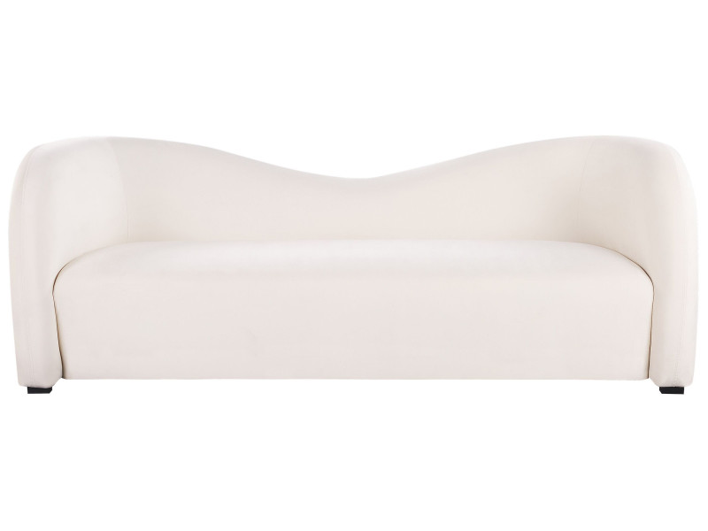 Sofa 3-osobowa welurowa nowoczesna biała, 717088