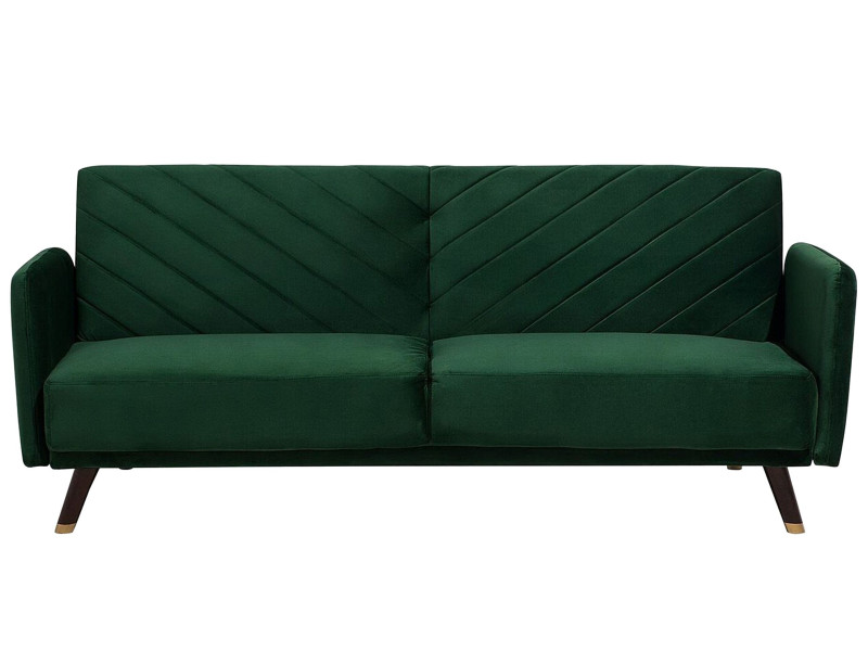 Sofa kanapa rozkładana welur zielona, 717204