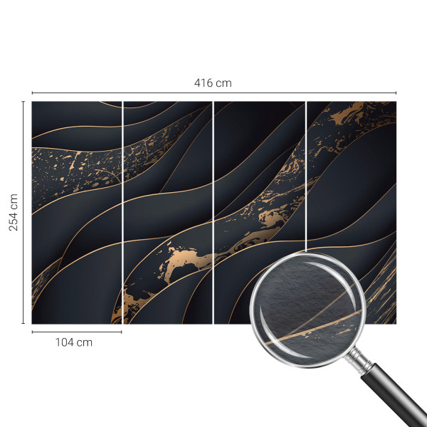 Tapety flizelinowe do salonu Eleganckie fale 416x254 Wallfluent, 7201312