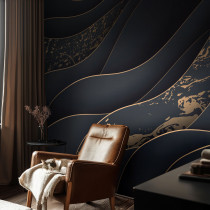 Tapety flizelinowe do salonu Eleganckie fale 104x70 Wallfluent