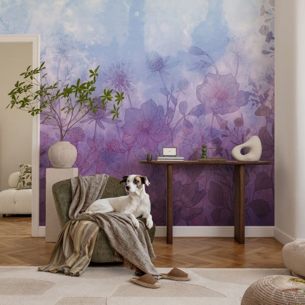 Tapeta na flizelinie Pastelowe kwiaty 312x219 Wallfluent, 7203578