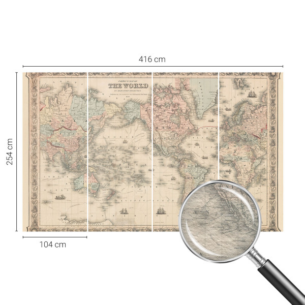 Tapeta ścienna na flizelinie Historyczna mapa 416x254 Wallfluent, 7204064