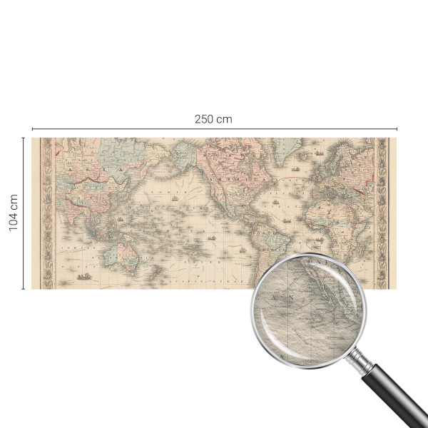 Tapeta ścienna na flizelinie Historyczna mapa 250x104 Wallfluent, 7204428