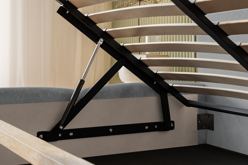Łóżko tapicerowane Zoya  Slim 200x200 ze stelażem metalowym, 7214381
