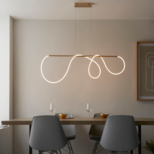 Lampa wisząca ATTALEA satynowa złota LED 43,7W 3000K 4000lm IP20 Endon, 7217216