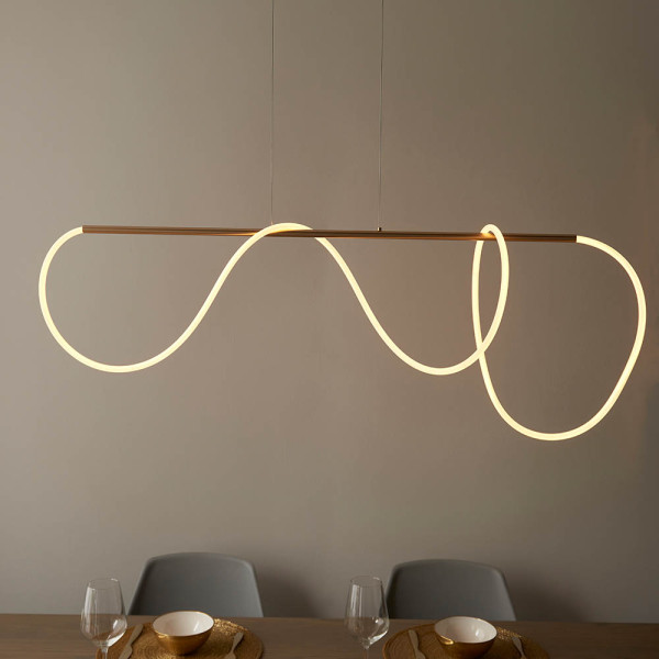 Lampa wisząca ATTALEA satynowa złota LED 43,7W 3000K 4000lm IP20 Endon, 7217219