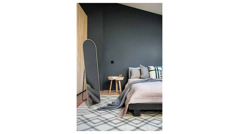 Lustro stojące w ramie metalowej Britt 40x160 cm złote, 7227327