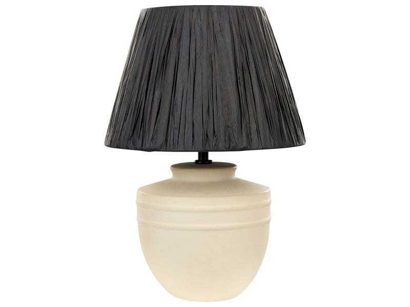Lampa stołowa nocna ceramiczna 44 cm beżowa, 723893