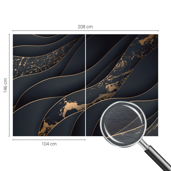 Tapety flizelinowe do salonu Eleganckie fale 208x146 Wallfluent, 7246295