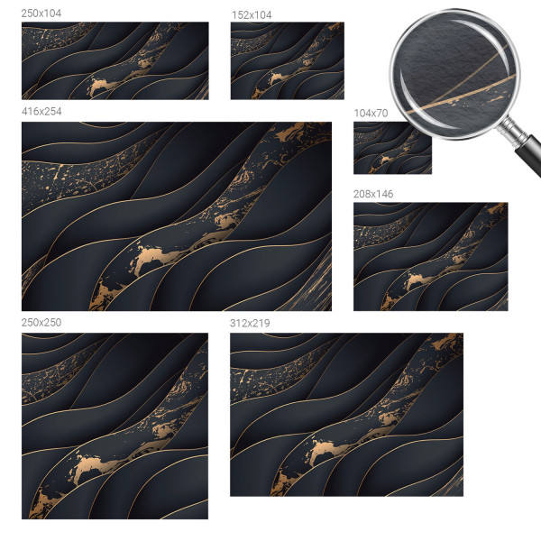 Tapety flizelinowe do salonu Eleganckie fale 208x146 Wallfluent, 7246296