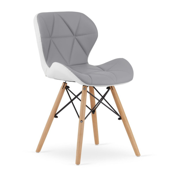 Krzesło LAGO ekoskóra - szaro-białe x 1, 725759