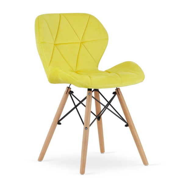 Krzesło LAGO Aksamit - żółte x 1, 725795
