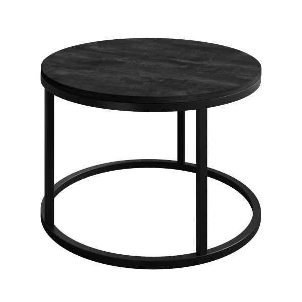 Okrągły stolik kawowy CIRI czarny ciemny beton, 727565