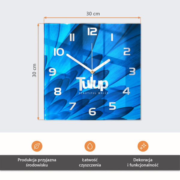 Zegar do salonu 30x30 Kwiat płynący mechanizm foto grafika design, 7282301