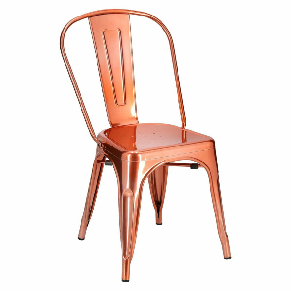 Krzesło Metalove szczotkowane miedziane/rose gold, 729186