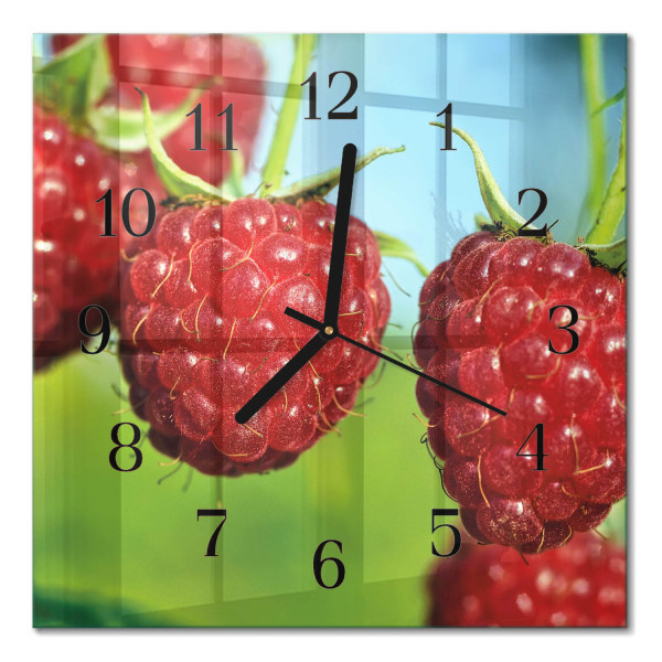 Zegar kuchenny 30x30 Maliny nowoczesny na ścianę, 7301121