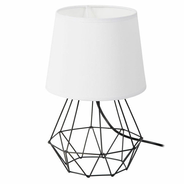 Lampka nocna stołowa biurkowa LED glamour E27 metal biało-czarna 34 cm, 7305983