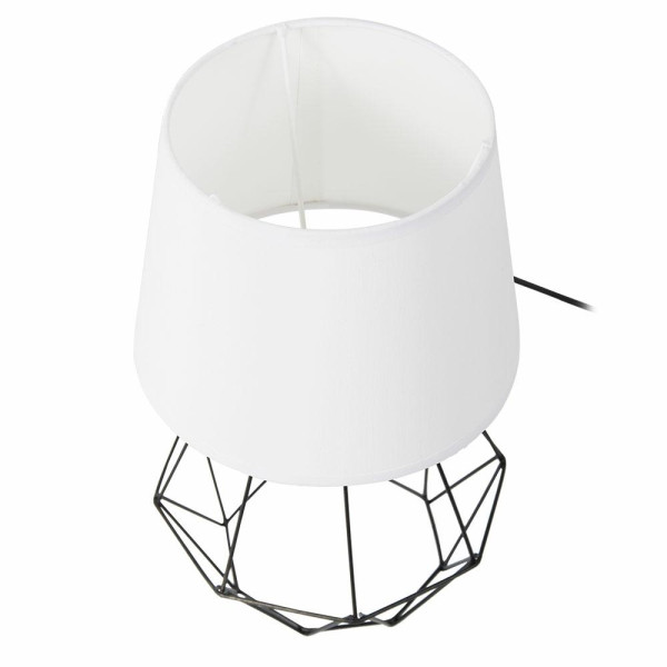 Lampka nocna stołowa biurkowa LED glamour E27 metal biało-czarna 34 cm, 7305984
