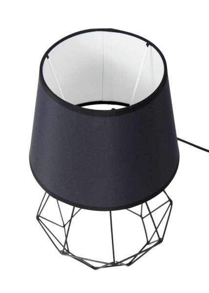 Lampka nocna stołowa Diament czarna metalowa nowoczesna E27 34 cm, 7306022