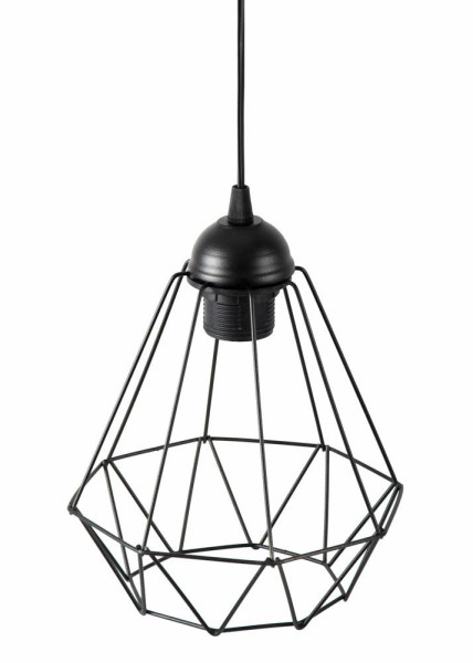 Lampka nocna stołowa Diament czarna metalowa nowoczesna E27 34 cm, 7306023