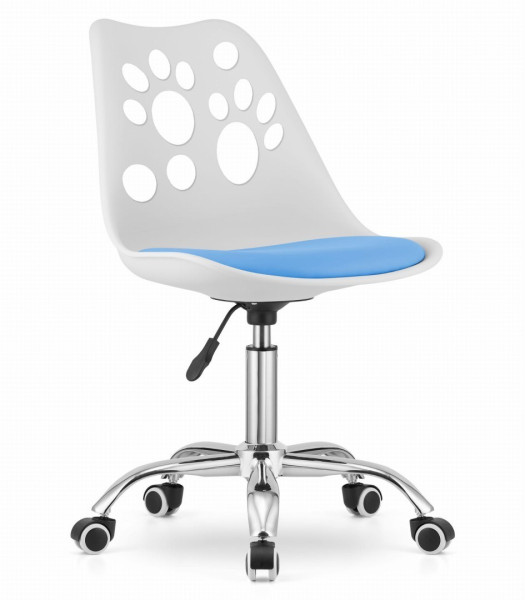 Krzesło obrotowe PRINT - biało-niebieskie, 732743