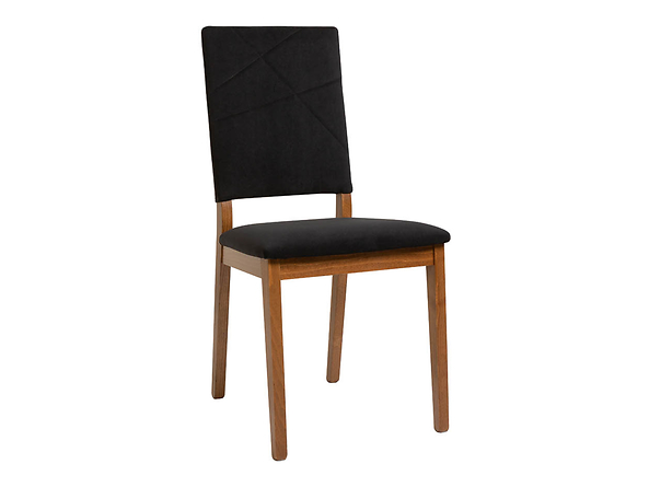 krzesło tapicerowane Forn czarny welur/dąb stirling, Kolor wybarwienia Mavel 19 Black/dąb stirling, 733029