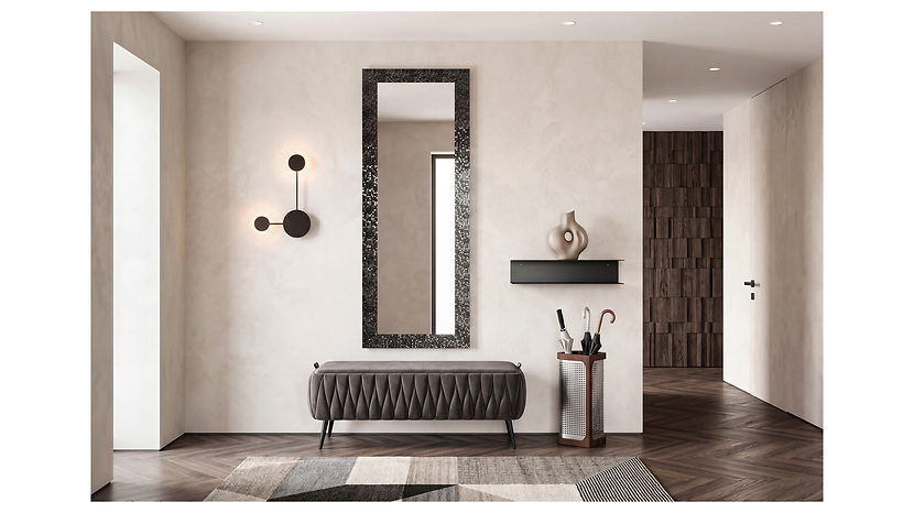 Lustro ścienne w ramie Enzo 50x150 cm czarne, 7354669