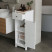 Szafka łazienkowa słupek drzwi biała wysoka 2 półki z szufladą loft 87 cm, 7361232