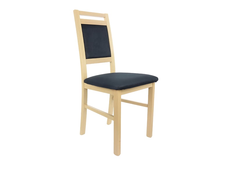 krzesło tapicerowane Lara do jadalni tkanina czarny, 737729