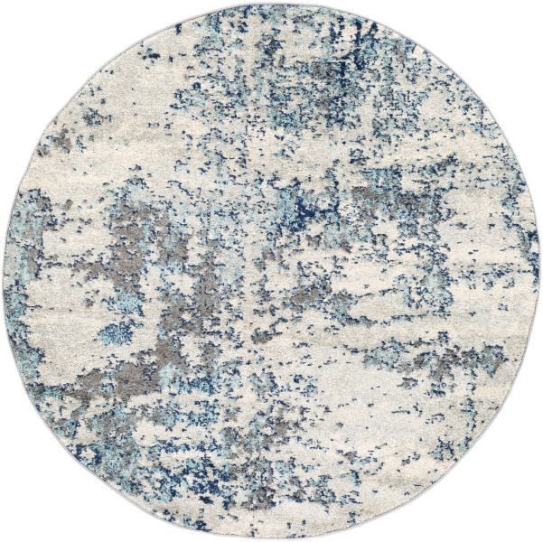 Dywan Okrągły Abstrakt Niebieski 160 x 160 cm, 739044