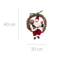Świąteczny wieniec z Mikołajem, Ø 30 cm