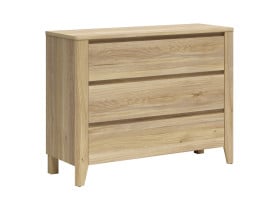Komoda Sawira II 116 cm z 3 szufladami dąb mauvella