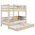 Produkt: Dębowe łóżko piętrowe z szufladą na materac N01 80x190