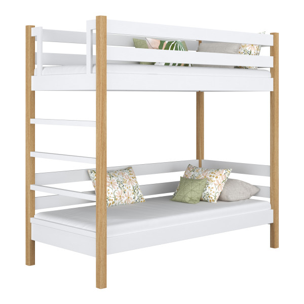 Drewniane łóżko piętrowe N03 80x180, 746426