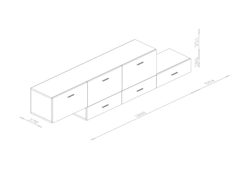 Komoda Kaszmirowy Beż / Czarny Onyx Multi-Smart  180 – 240 cm, 7469601