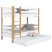 Produkt: Drewniane łóżko piętrowe z szufladą na materac N01 120x180
