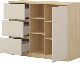 Komoda 120 cm z szufladami i półkami TERRA
