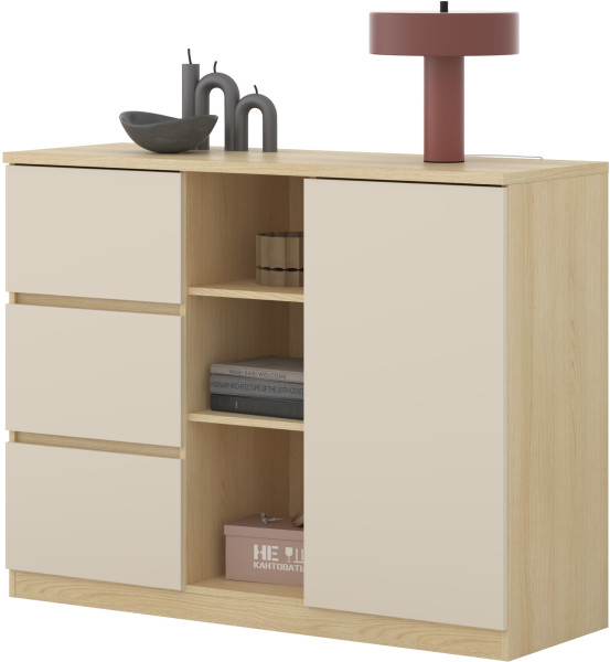Komoda 120 cm z szufladami i półkami TERRA, 7500840