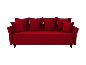 sofa trzyosobowa Maria rozkładana z pojemnikiem welurowa czerwona