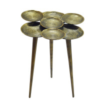 FineBuy Stolik Pomocniczy Okrągły 46x46x55 cm Aluminium Złota, Półka