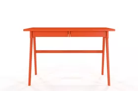 Drewniane biurko z szufladami Visby EDDA / pomarańczowy