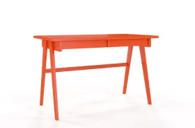 Drewniane biurko z szufladami Visby EDDA / pomarańczowy