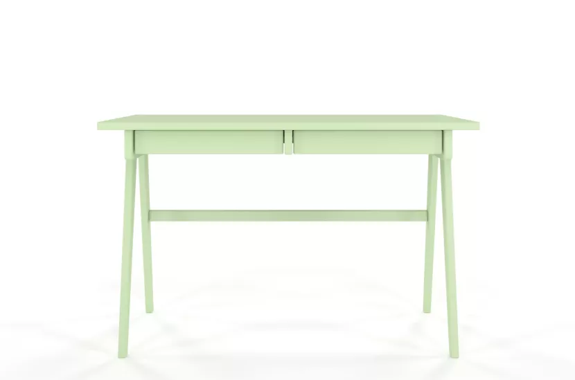 Drewniane biurko z szufladami Visby EDDA / pudrowa zieleń, 757842