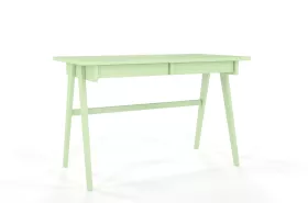 Drewniane biurko z szufladami Visby EDDA / pudrowa zieleń