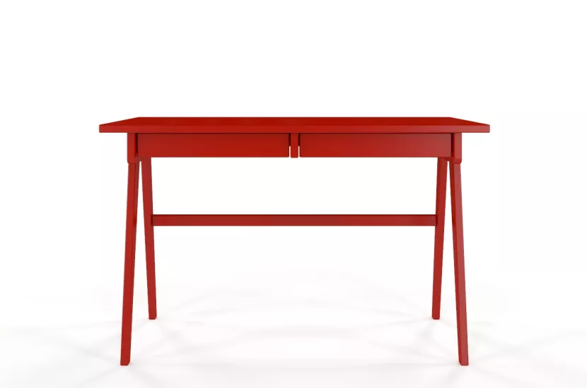 Drewniane biurko z szufladami Visby EDDA / czerwony, 757846
