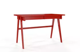 Drewniane biurko z szufladami Visby EDDA / czerwony