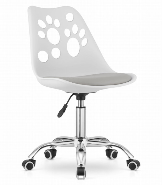 Krzesło obrotowe PRINT - biało-szare, 758009