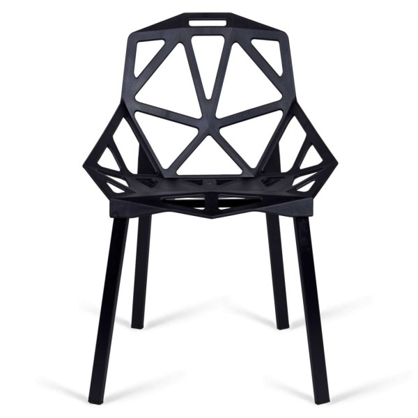 Krzesło ażurowe nowoczesne VECTOR czarne, 761730